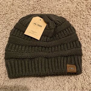 Tough Outfitter Cable Knit Beanie Army Green Hat Toboggan Women’s